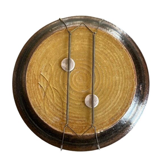 Rustic Brown and Green Tree Silhouette Stoneware Wall Hanging Plate - Picture 5 of 6